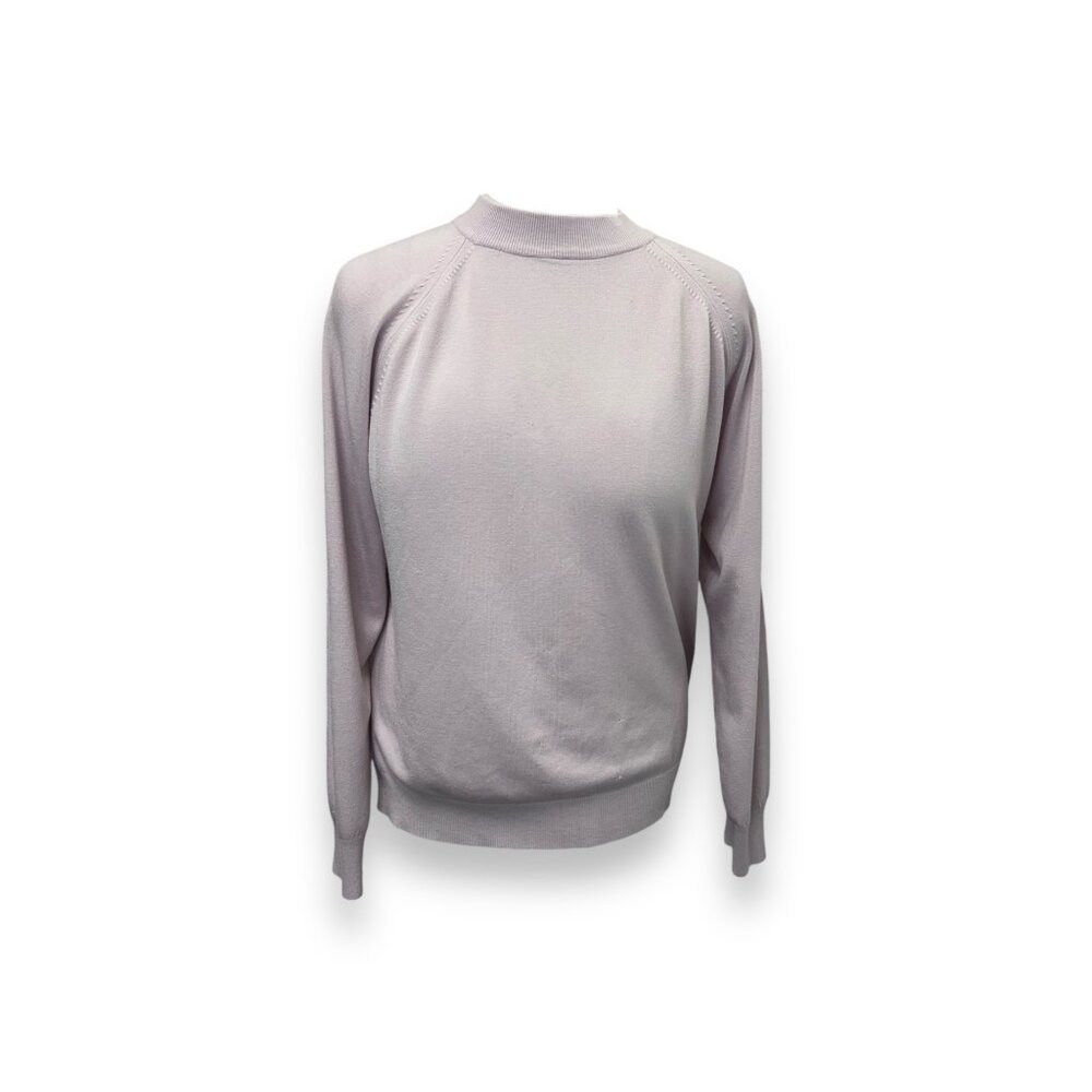 Hampshire Studio Womens Mock Neck Zip Back Sweater XL Light Pink